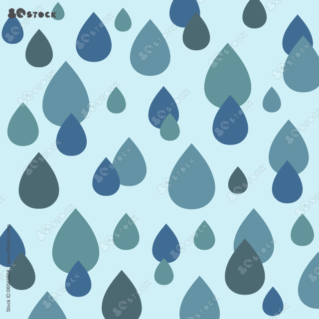 Various raindrops falling pattern background design. Childish Scandinavian backdrop. Scandinavian backdrop. Hand-drawn colored vector seamless pattern. Illustration for fabric.