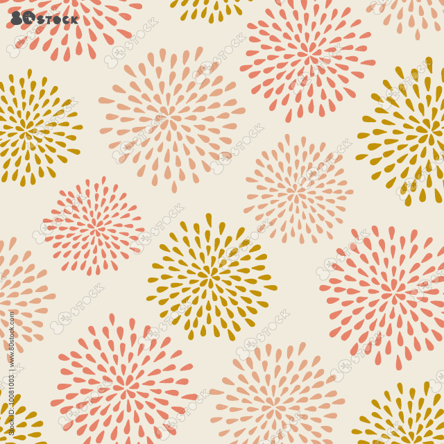 Colorful seamless repeat pattern with abstract elements. Vector floral pattern in doodle style. Gentle, spring floral background.