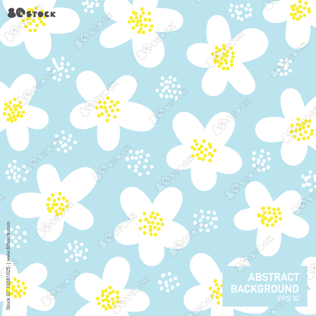 Daisy flower vector hand drawn seamless repeat design. Daisy flower vector pattern for prints and backgrounds.