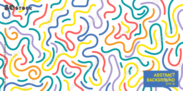 Colorful line doodle seamless pattern. Chaos doodles, abstract scribble, abstract background, hand drawn lines. Creative minimalist style art background. Modern abstract color backdrop.