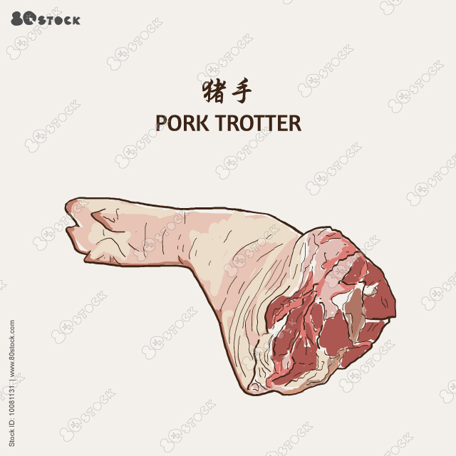 Pork trotter. Vector illustration EPS 10.