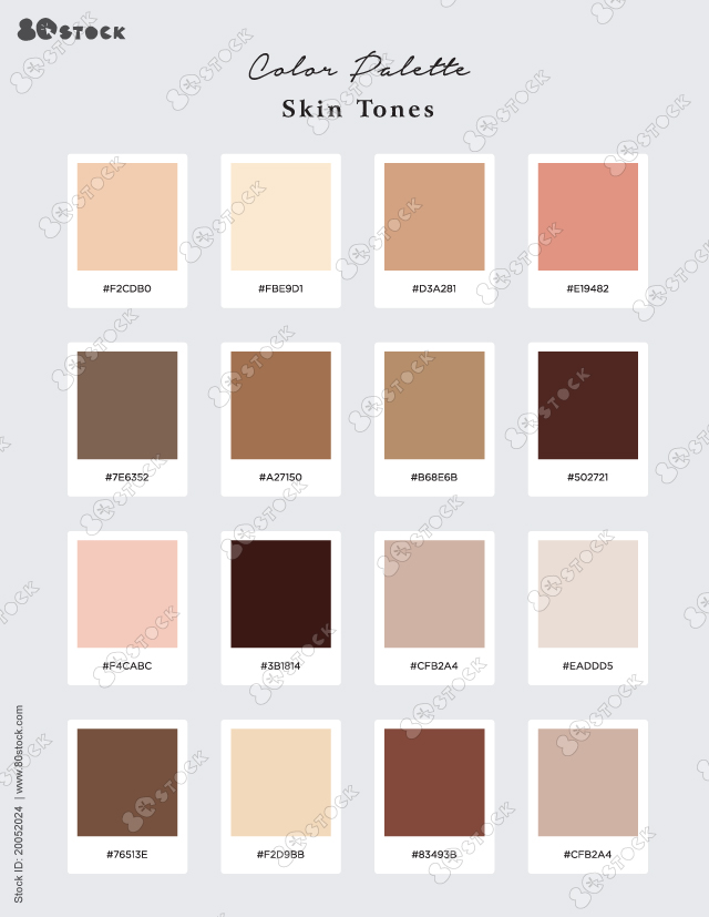 Shades of the skin tones palette. Suitable for Branding, Interior, Invitation card, and Fashion. Vector EPS 10