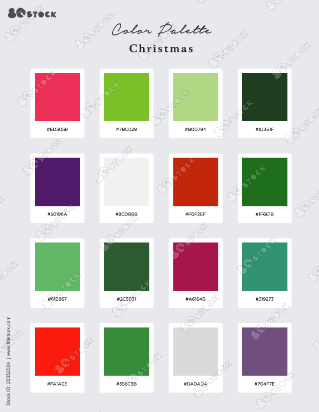 Shades of the Christmas palette. Suitable for Branding, Interior, Invitation card, and Fashion. Vector EPS 10