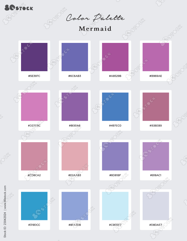 Shades of mermaid color palette. Suitable for Branding, Interior, Invitation card, and Fashion. Vector EPS 10